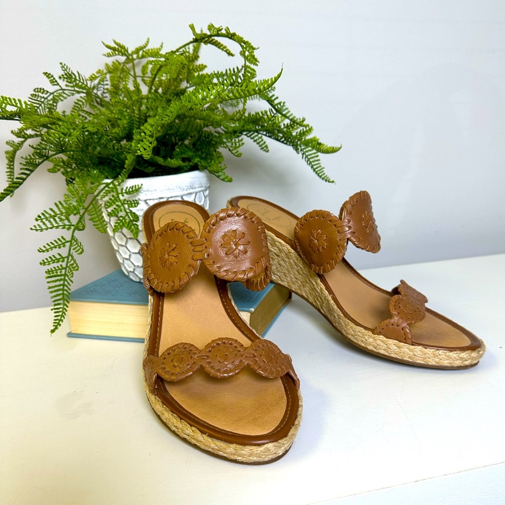 Jack Rogers Brown Shelby Vacation Resort Espadrille Rope Wedge Sandals Size 9.5 - Picture 2 of 9